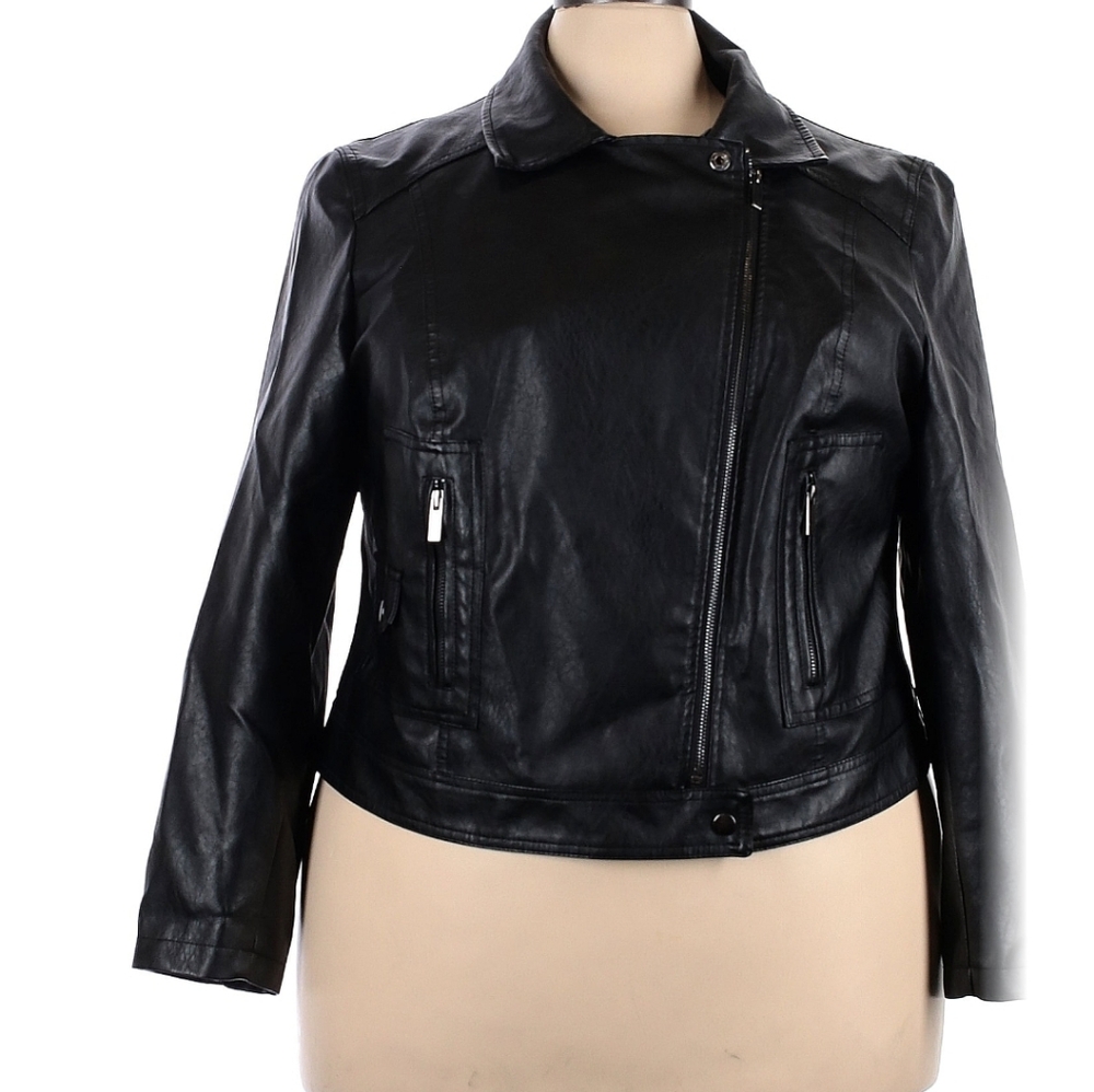 Tribal Jeans Faux Leather Jacket 3X